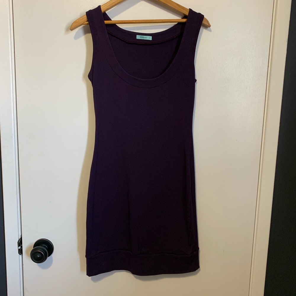 KOOKAÏ Dress Size 2 Plum Tank Bodycon Knee Length